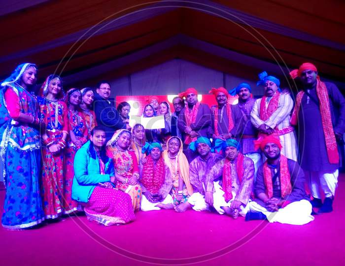 Folk Artists Performing On Stage At Sanskruthi Event Held At Prayagraj Ardh Kumbh Mela 2019