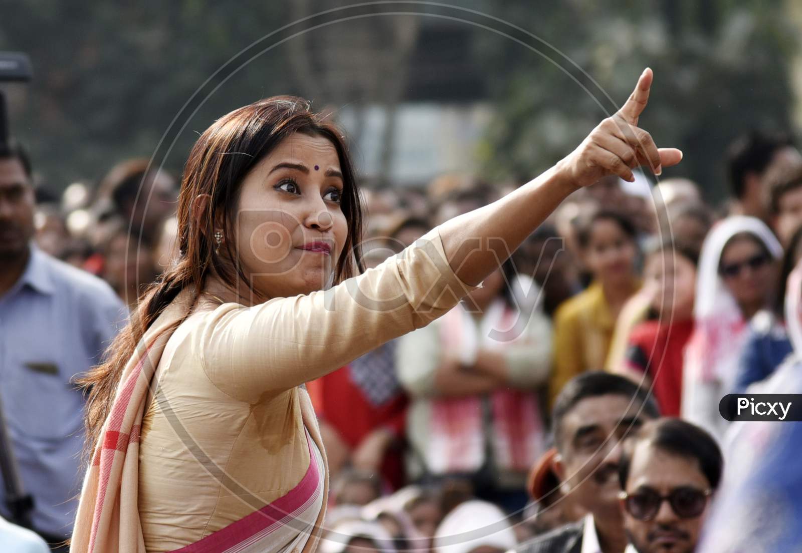 Assamese Actress Barasha Rani Bishaya During A Protest Against The Indian Government'S Citizenship Amendment Bill (Cab) In Guwahati