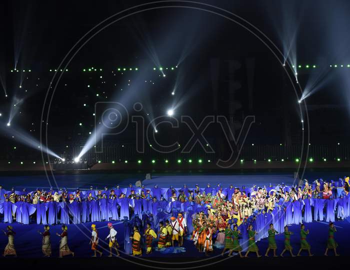 Bollywood Singer Sankar Mahadevan Performing During The Opening Ceremony Of The 3Rd  Khelo India Youth Games At Indira Gandhi Athletic Stadium, Sarusajai In Guwahati