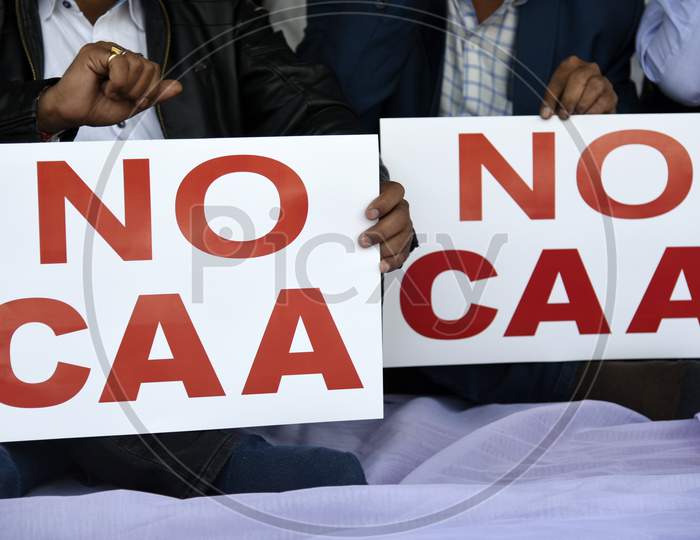 Anti CAA, CAb and NRC Placards During Protest