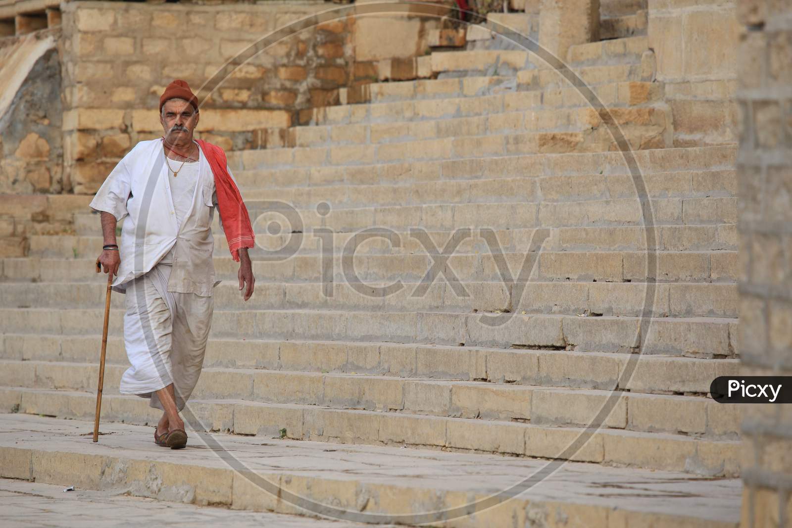Indian Old Man on the Streets of Jaisalmer