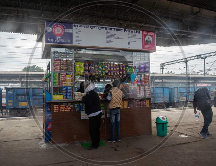 Vendor Stalls On Indian Railway Station Platforms