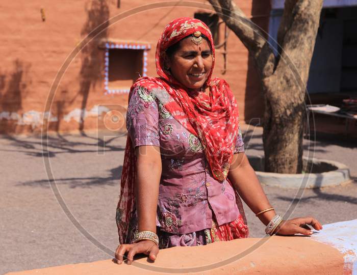 Rajasthani woman smiling