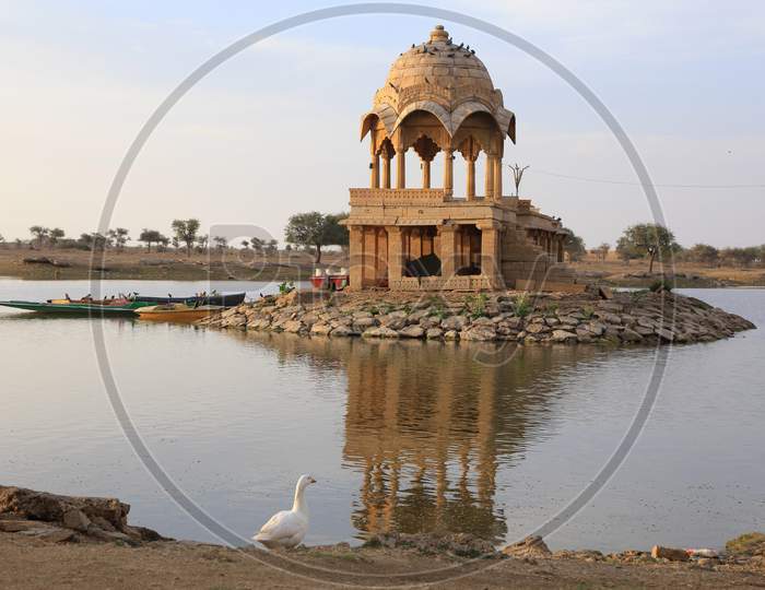 A Temple in the pond in Jaisalmer