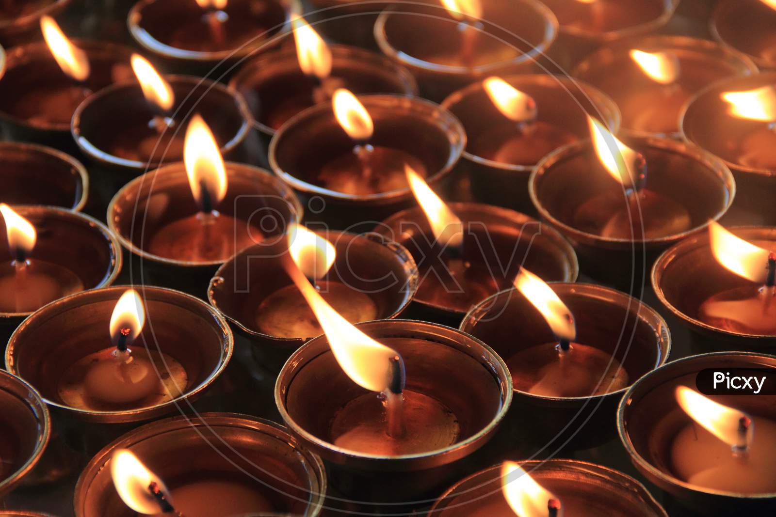Oil lamps during Diwali