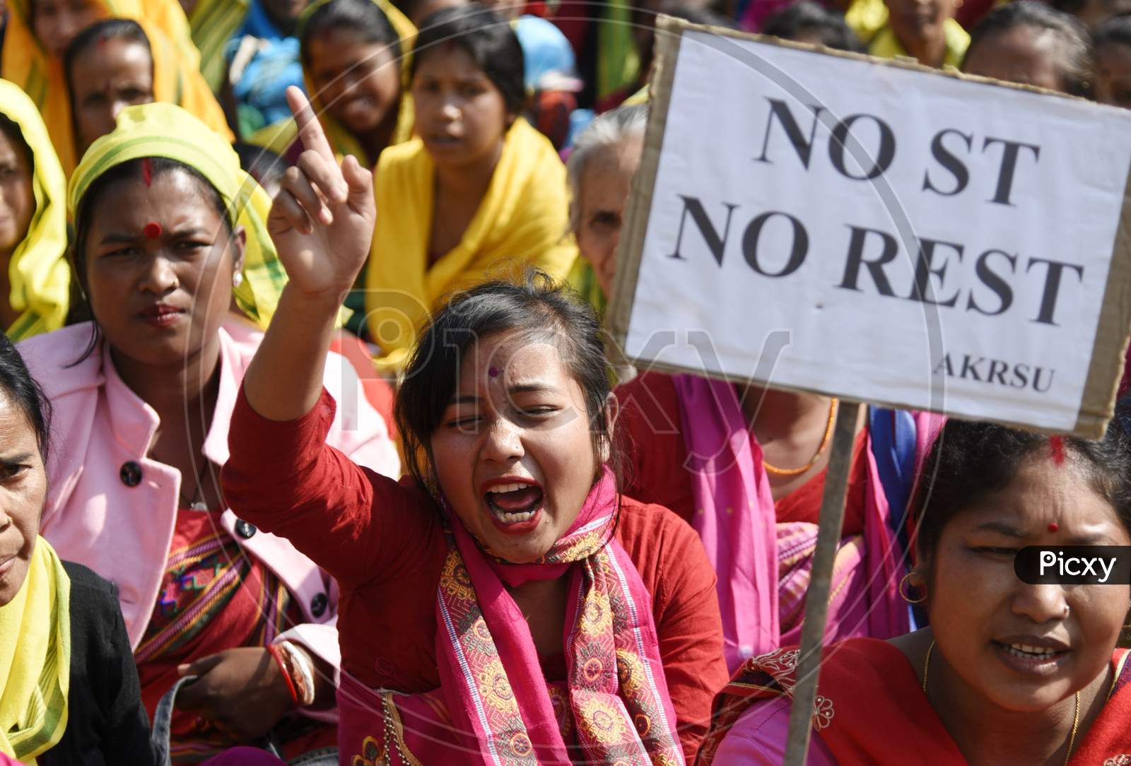 Koch-Rajbongshis Stage A Protest Demanding For A Separate State Of Kamatapur And Scheduled Tribe (St) Status To The Koch-Rajbongshi Community, In Guwahati
