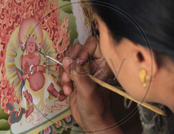 Indian Woman painting