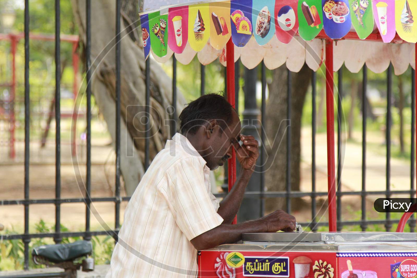 Indian Ice Cream vendor in Pondicherry