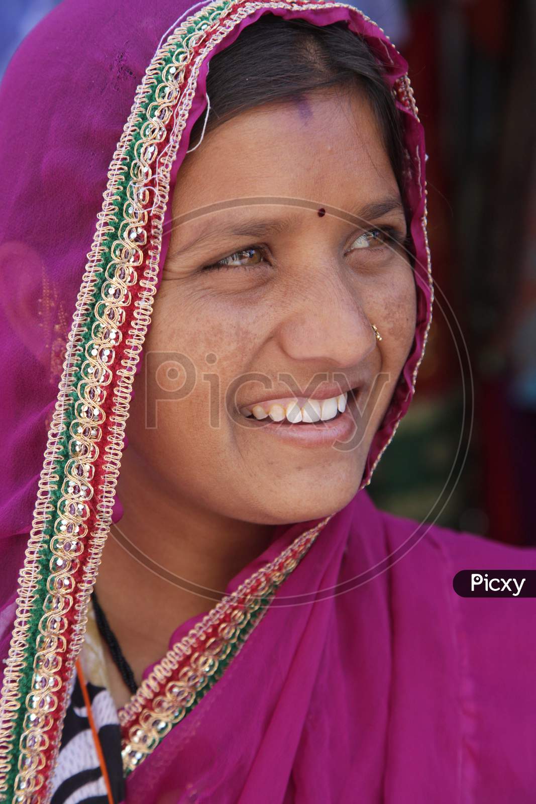 Portrait of Rajasthani Smiling Woman
