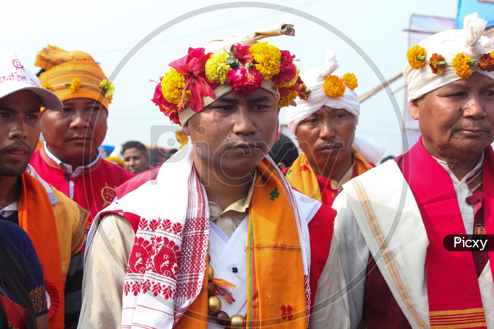 Assamese Tribal People Celebration Bihu Festival With Traditional Bihu Dance