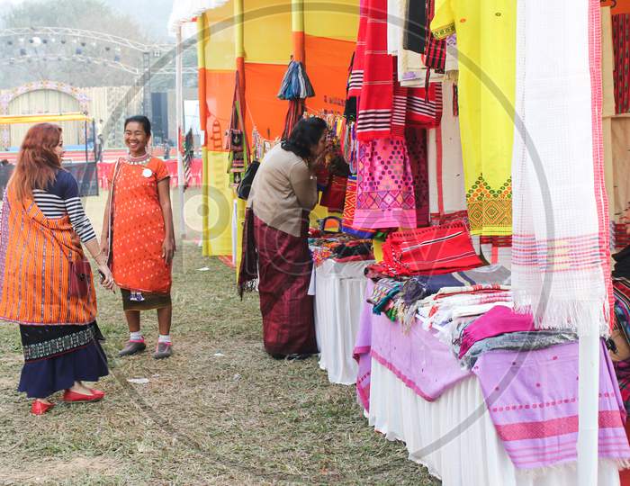 Hand Made Art Crafts In Shilpagram Craft Village Stalls