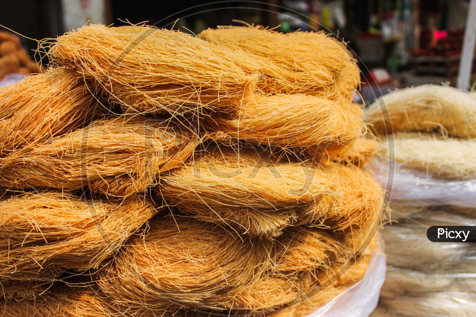 Street Vendors Selling Dried Fruits And Vermicelli At A Market On The Eve Of The Holy Month Of Ramadan In Guwahati, Assam.