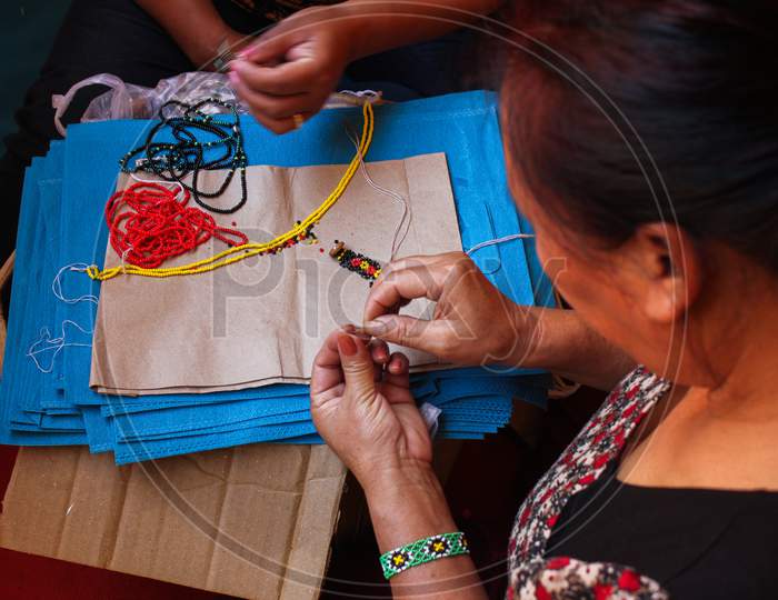 Hand Made Art Crafts In Shilpagram Craft Village Stalls