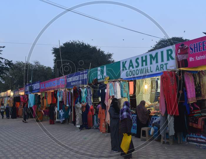 Kashmiri Shawls and Clothes stalls in Numaish Exhibition,Nampally