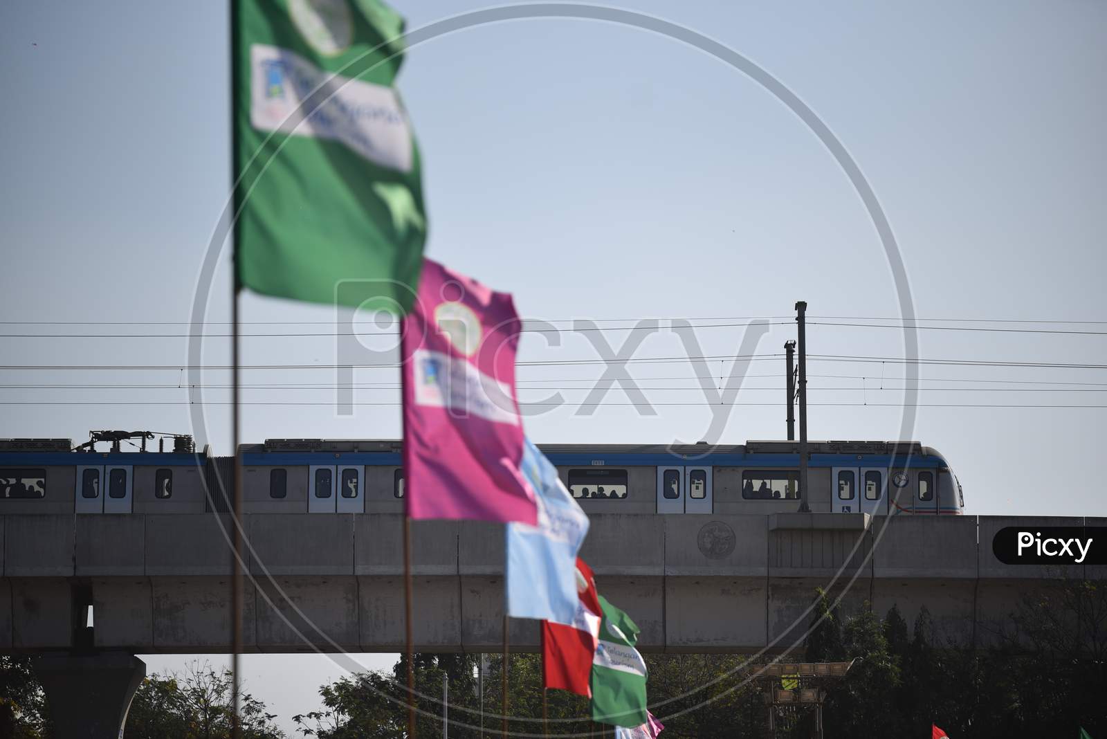 Telangana Tourism Flag and Hyderabad Metro Rail ,International Kite Festival 2020, Parade Grounds,Hyderabad