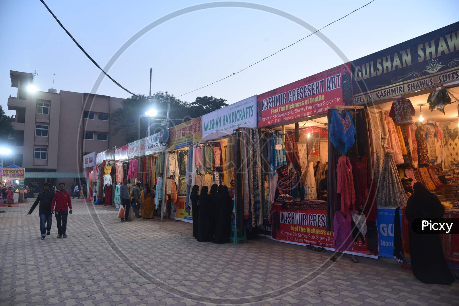 Kashmiri Shawls and Clothes stalls in Numaish Exhibition,Nampally