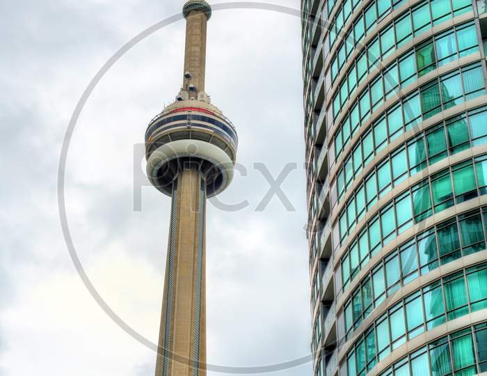Cn Tower In Downtown Of Toronto, Canada