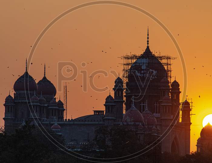 Sunset at Hyderabad High Court