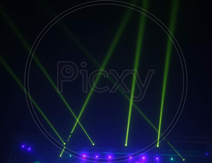 Laser lights of a dance shoot