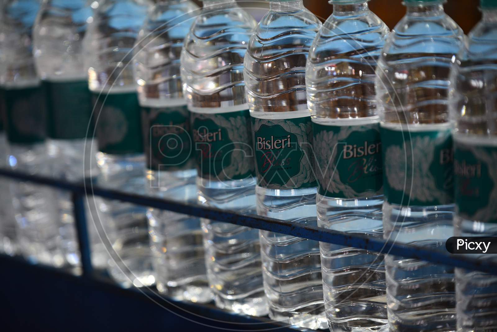 Bisleri Plastic Water Bottles in a shop