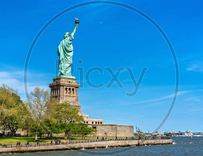 The Statue Of Liberty On Liberty Island In New York City