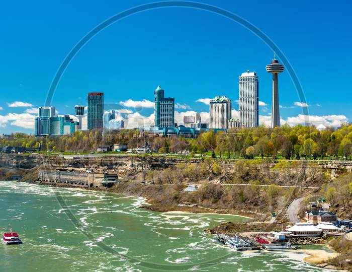 Skyline Of Niagara Falls City In Canada