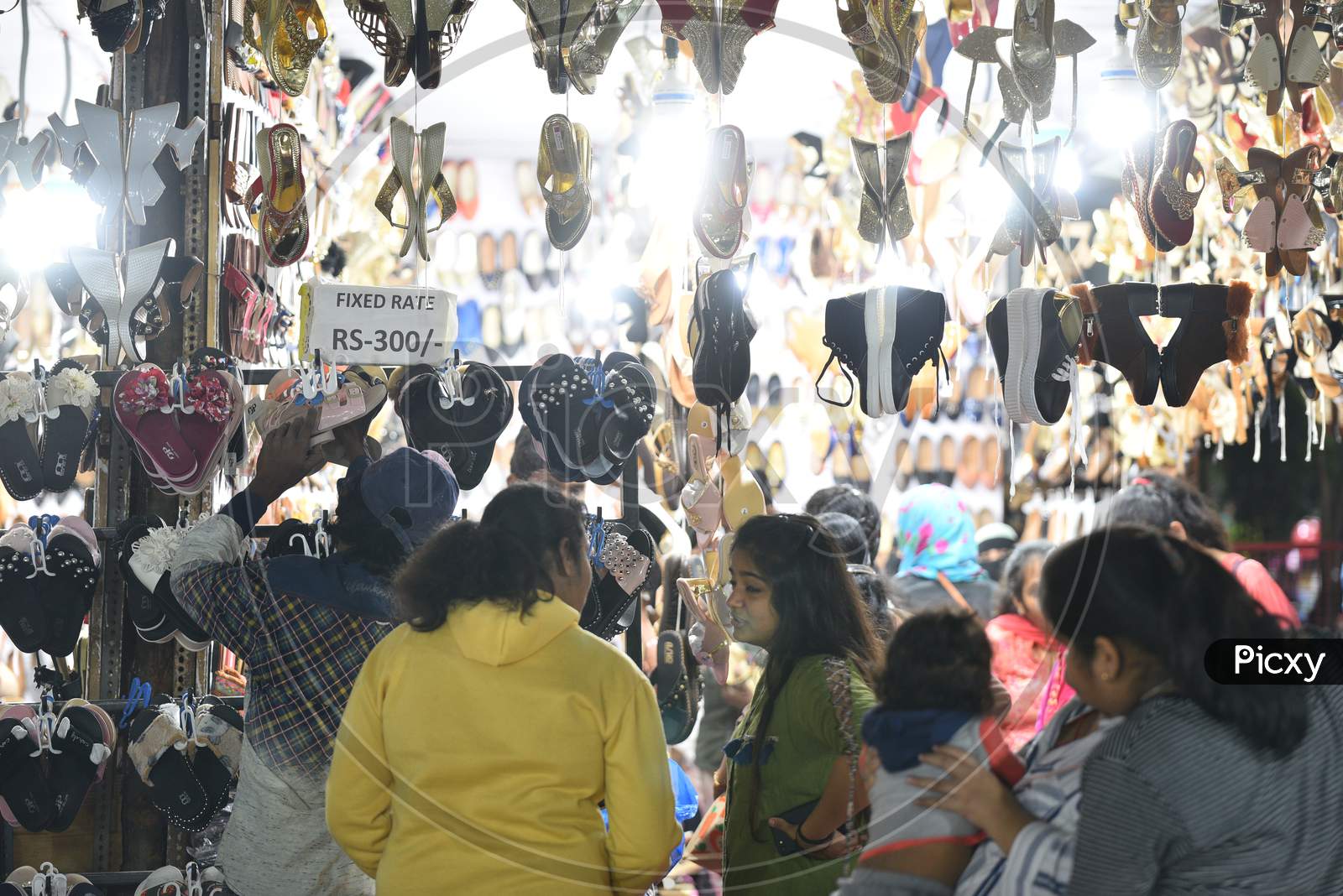 Women chappal stalls in Numaish Exhibition