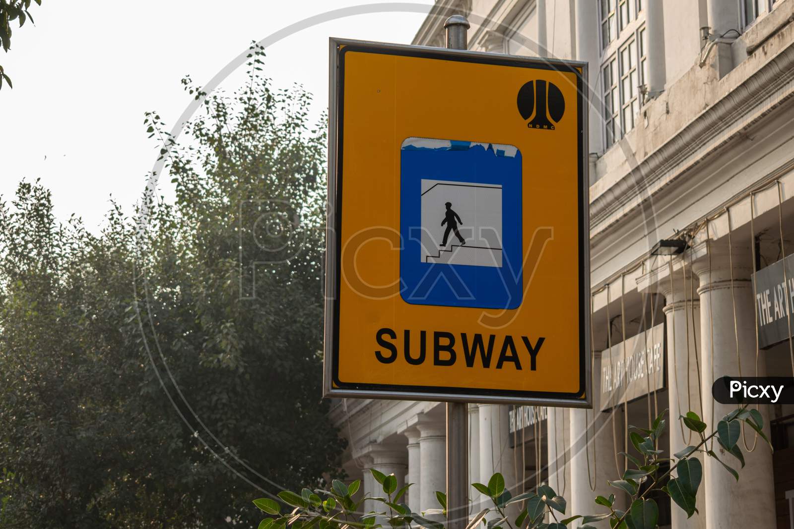 Sign board for a subway