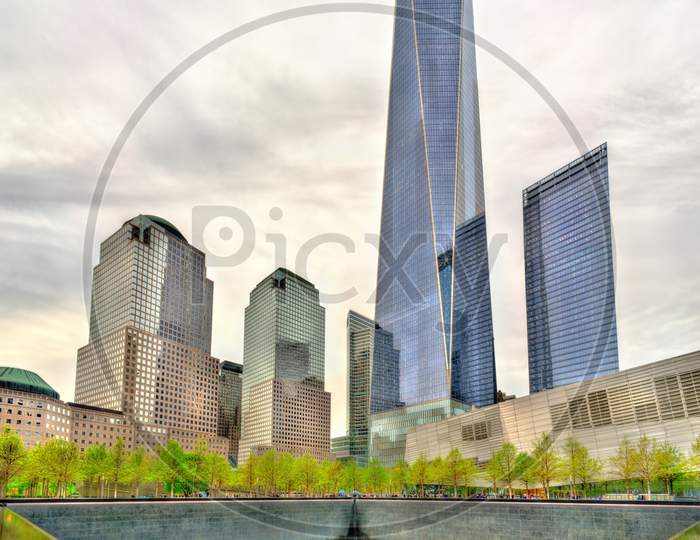 National September 11 Memorial commemorating terrorist attacks at the World Trade Center in New York City, USA