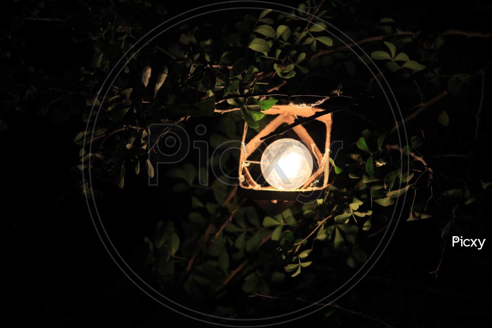 Electric Lamp With Dark Background