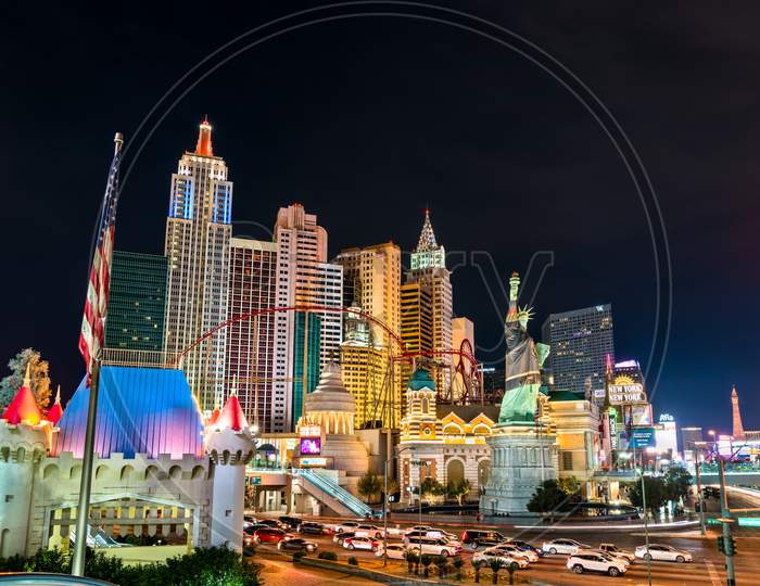 USA, Nevada, Las Vegas. View of Statue of Liberty replica