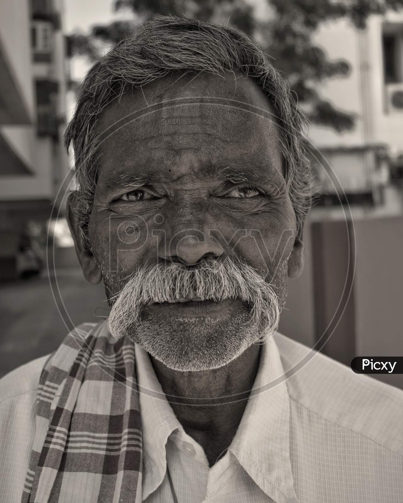 An Indian Rural Village Man With  a Smile  Face