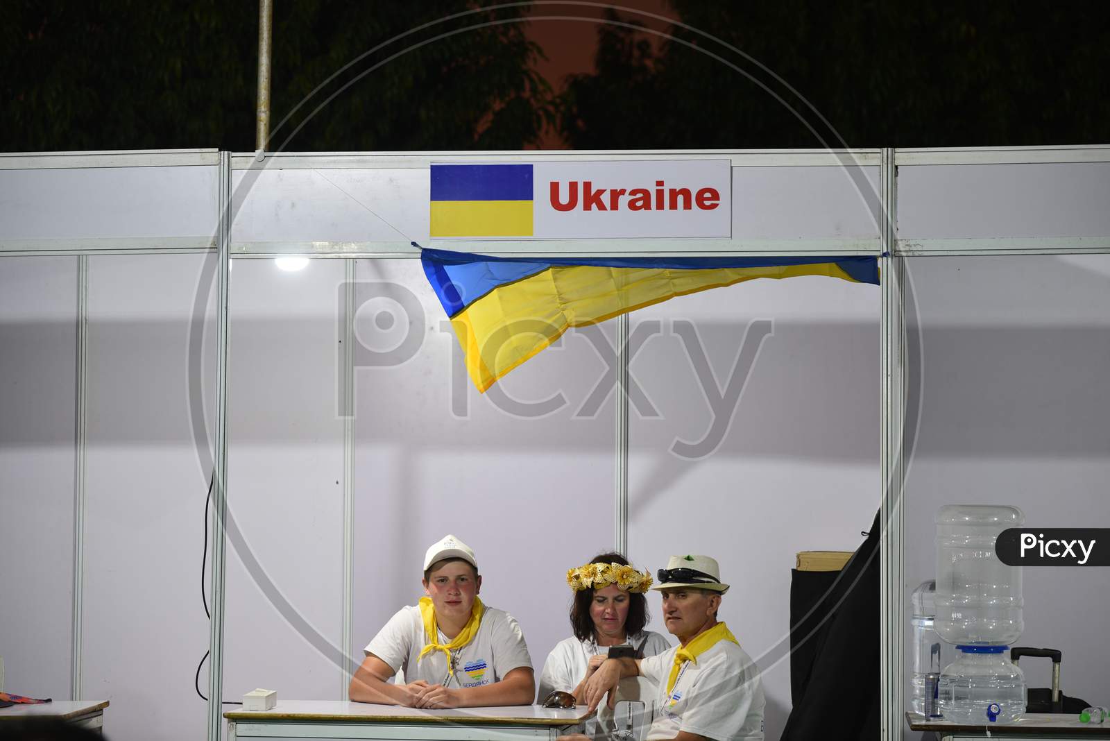 Ukraine stall at International Kite Festival 2020, Parade Grounds,Hyderabad.