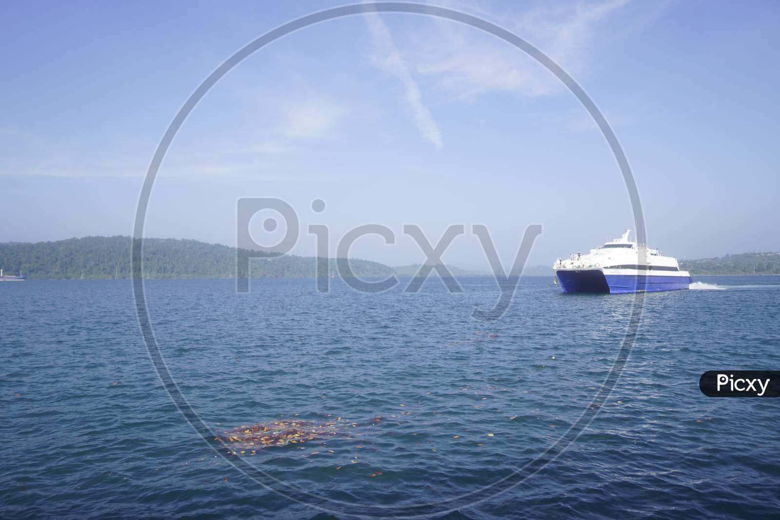 Ferry Boat on a Sea Waters