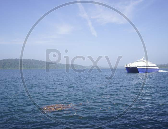 Ferry Boat on a Sea Waters