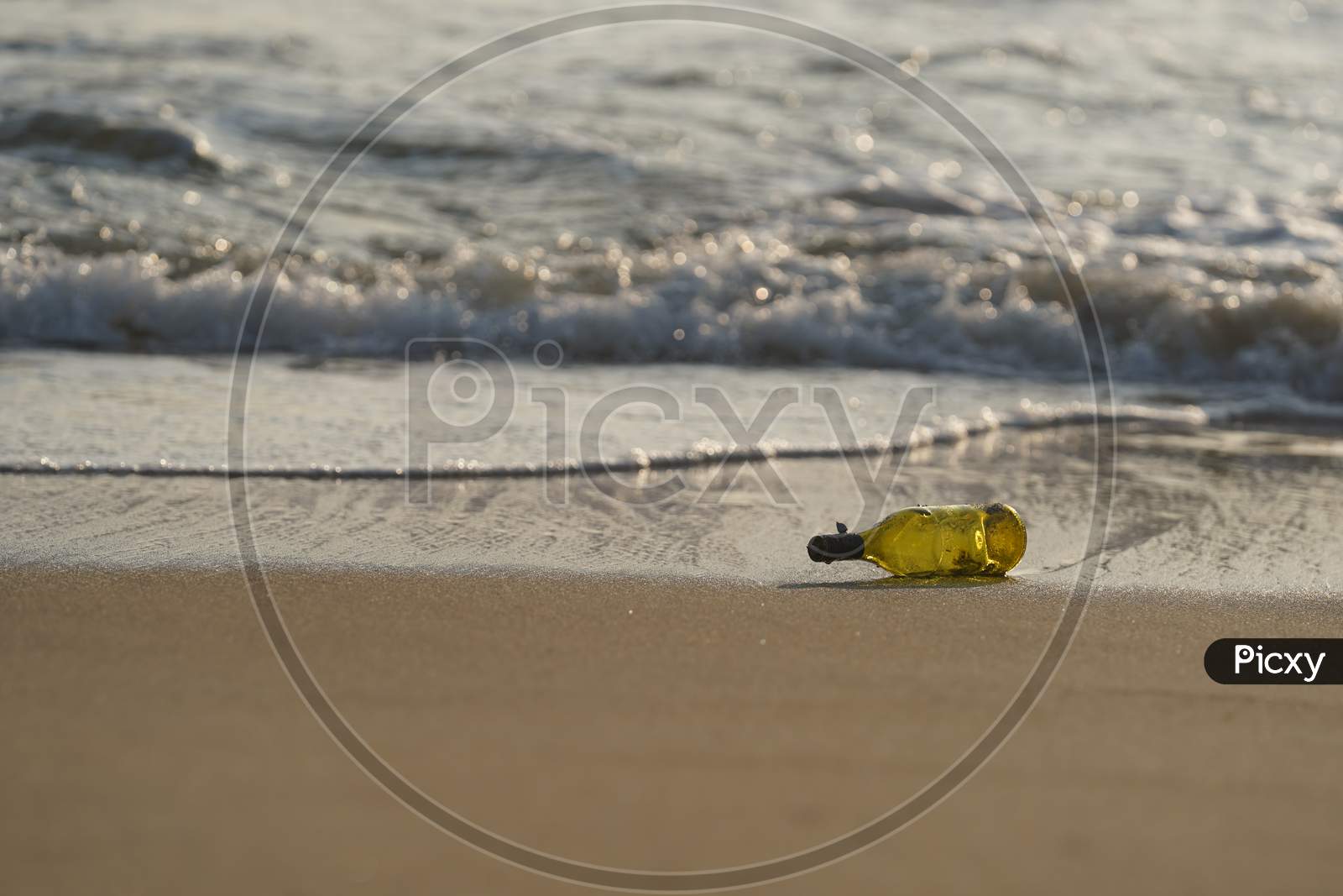 A Bottle In a beach