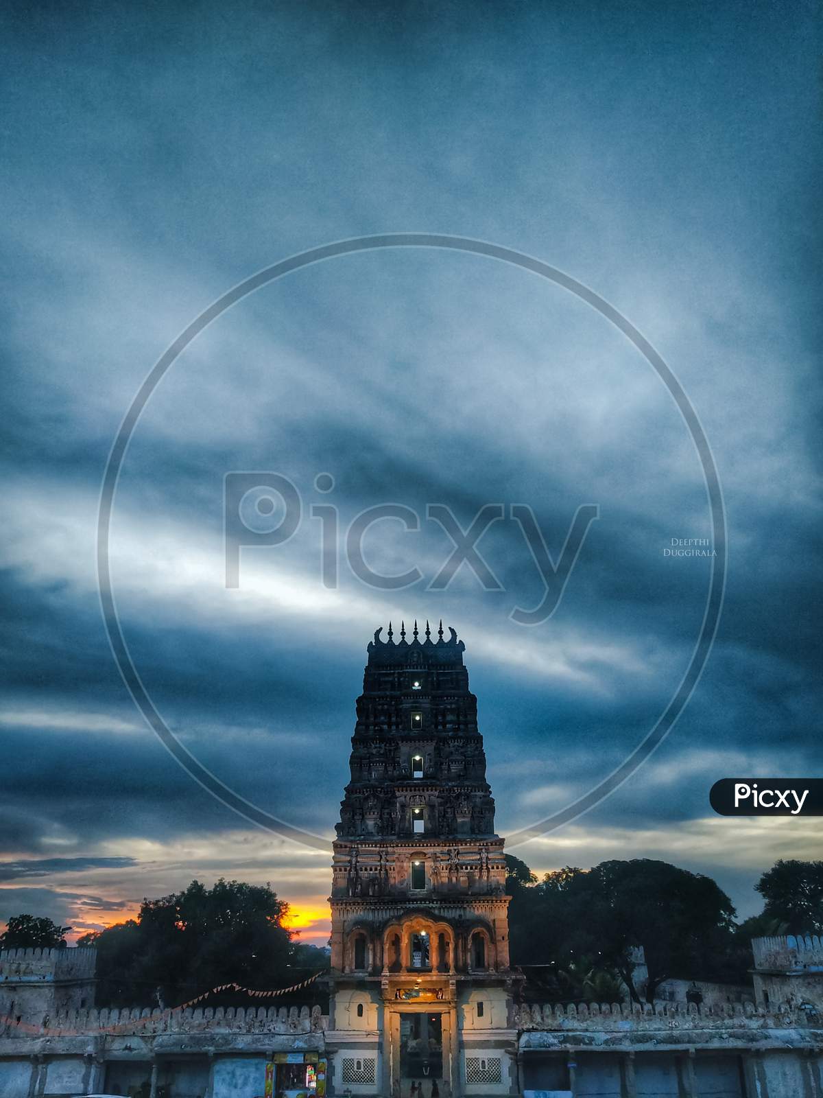 Temple outer view in the evening