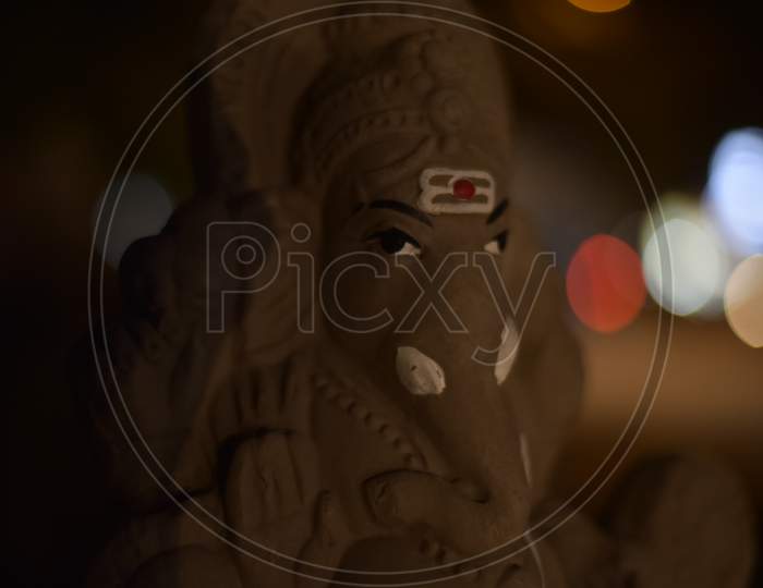 Hindu diety Clay Ganesh Idol