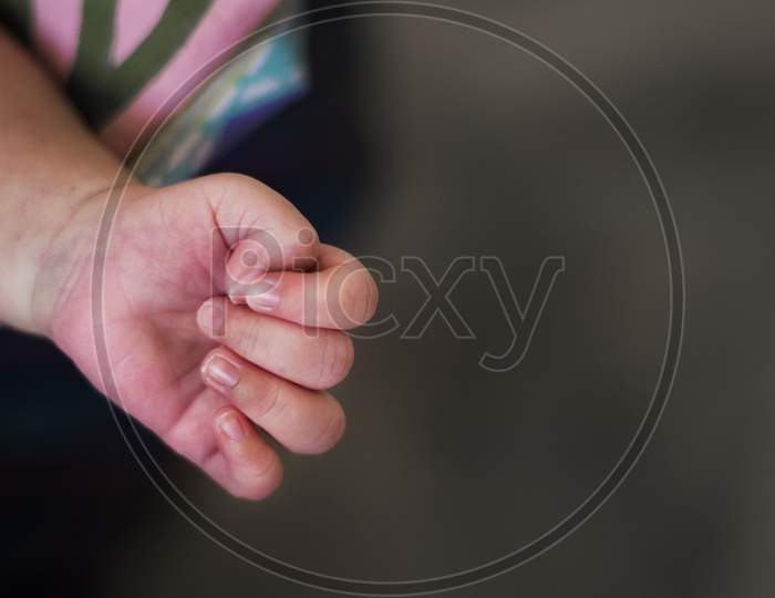 born baby  hand closeup