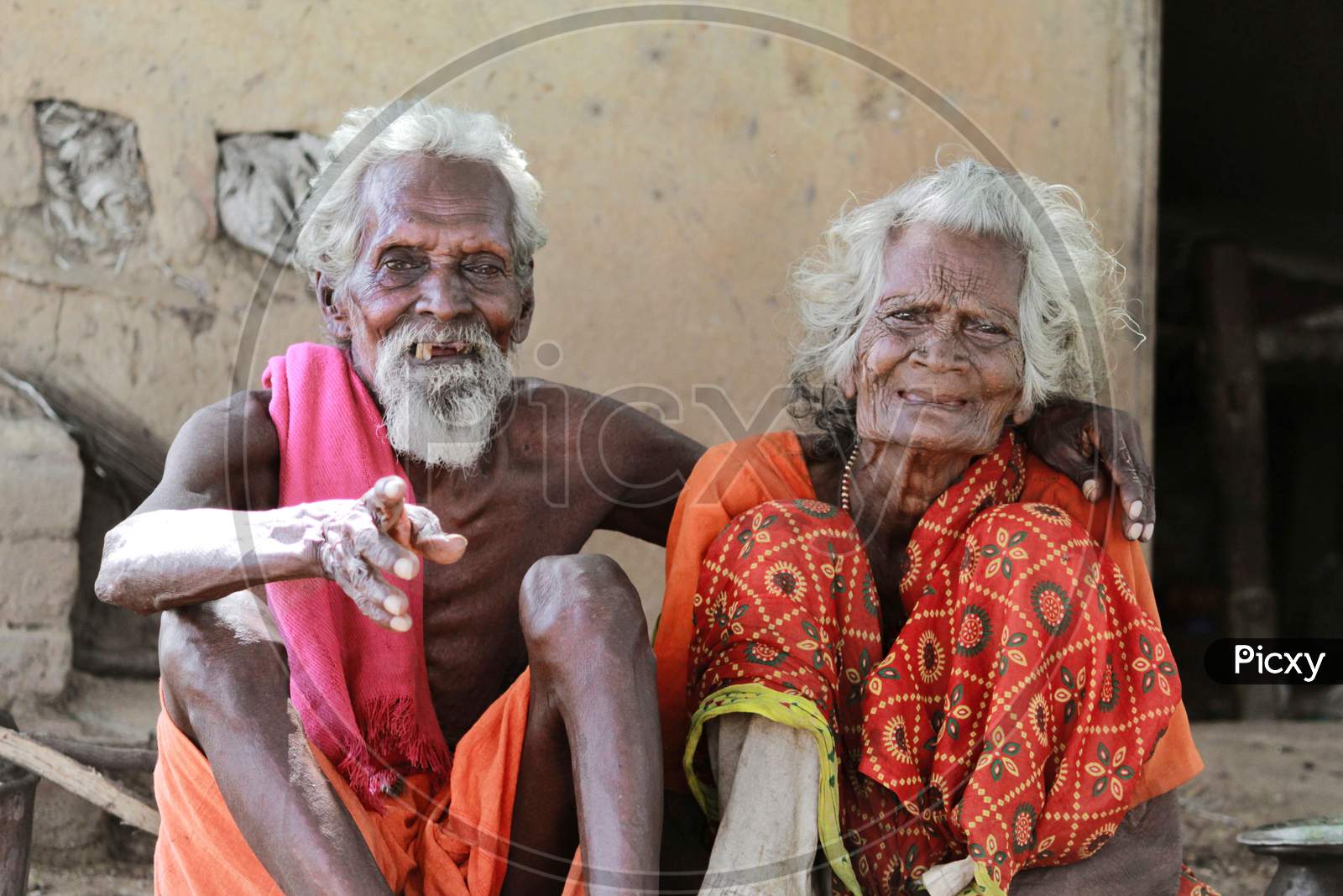 A Happy Elderly Couple With Smile Faces