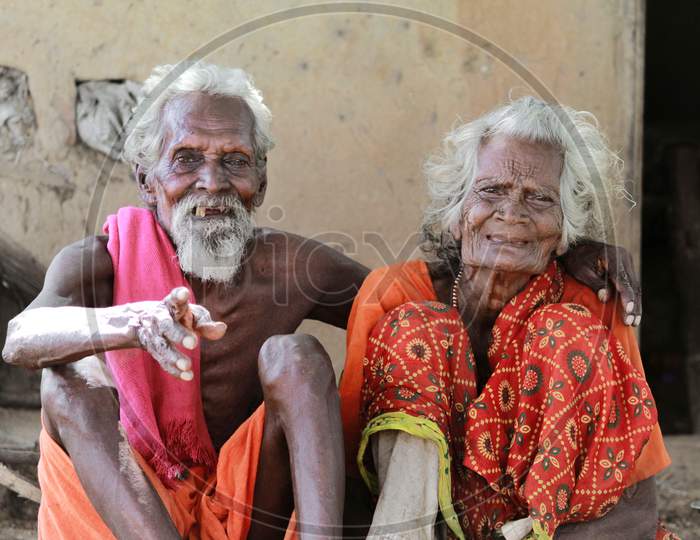 A Happy Elderly Couple With Smile Faces