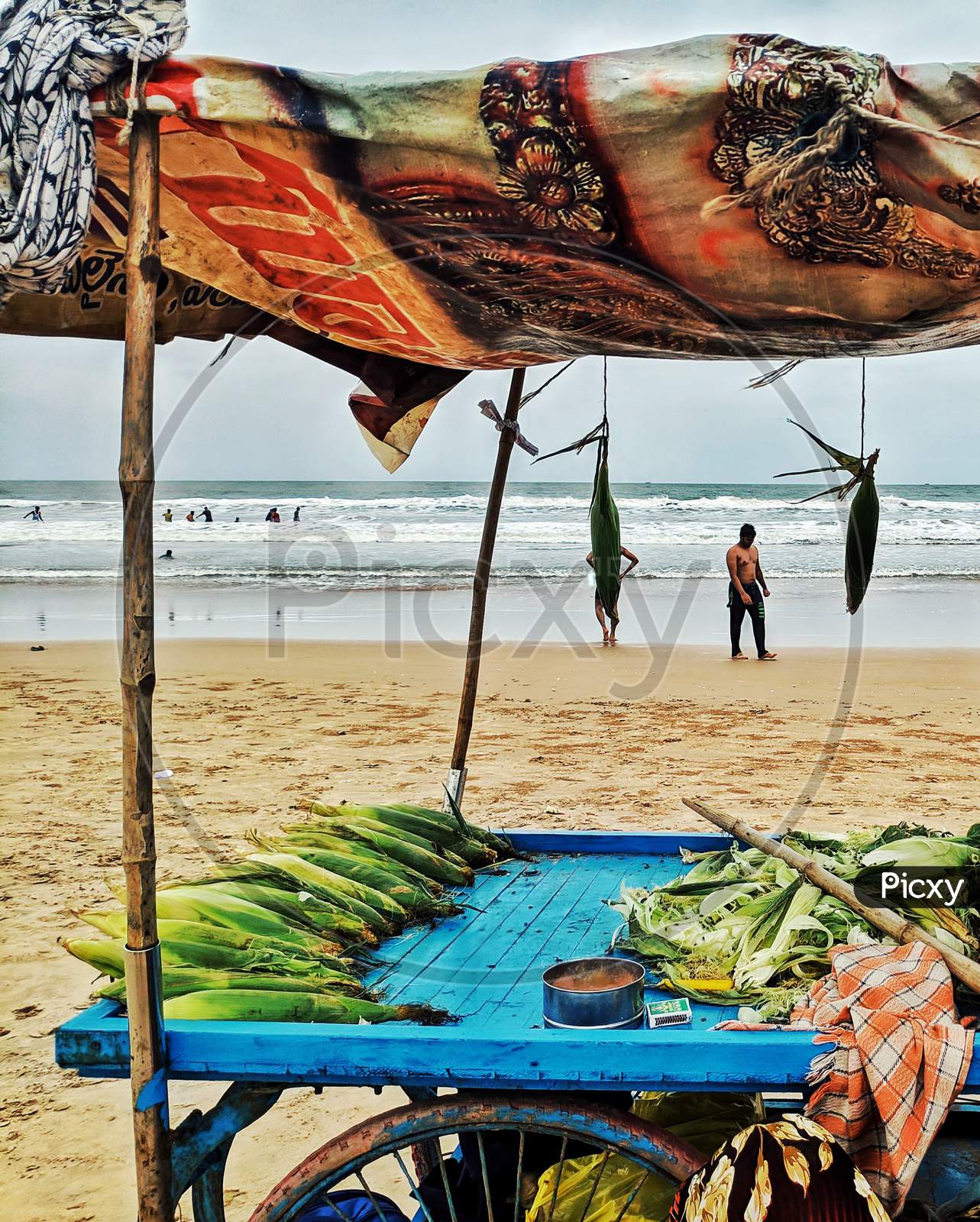 Corn Vendor Stall At a Beach