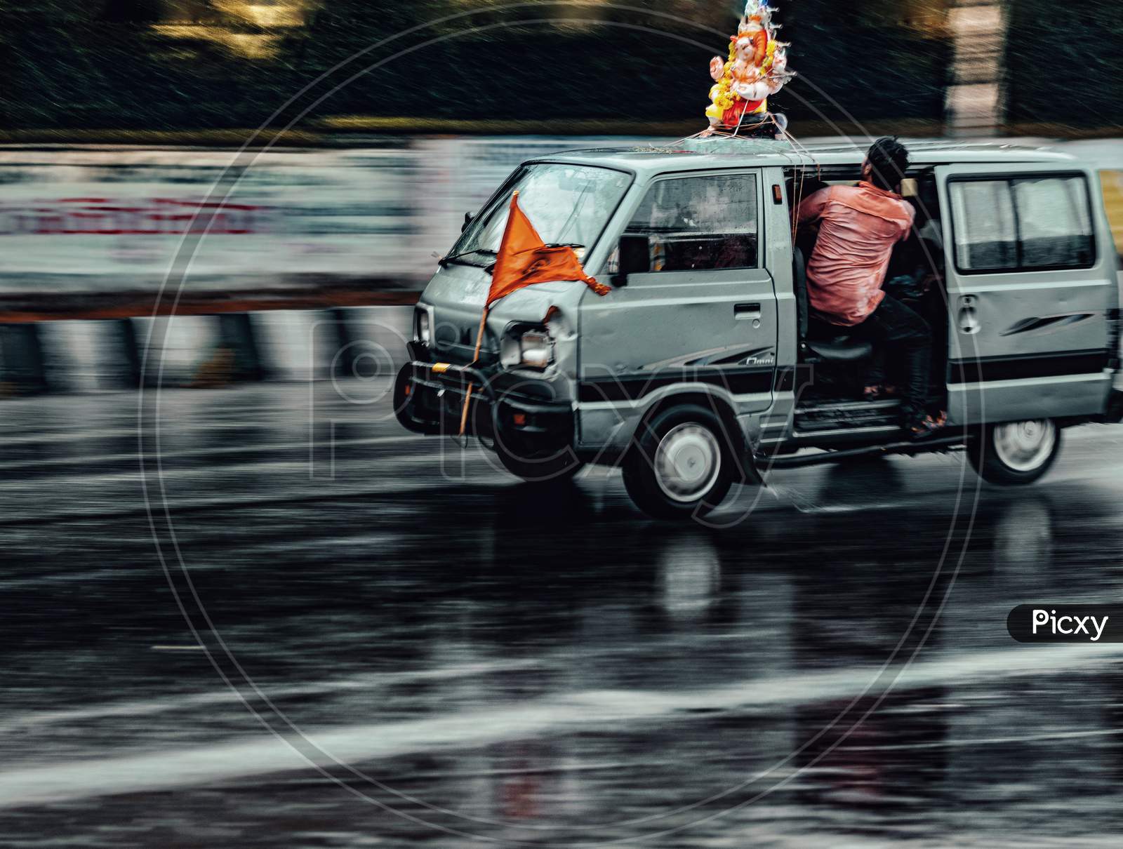 Ganesh Idols Taking on Vehicles For Immersion During Ganesh Chathurdhi Festival