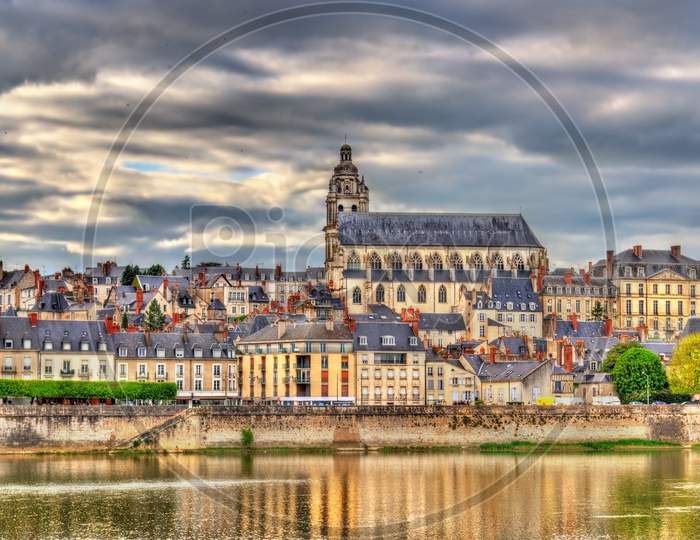 View Of The Old Town Of Blois And The Loire River - France