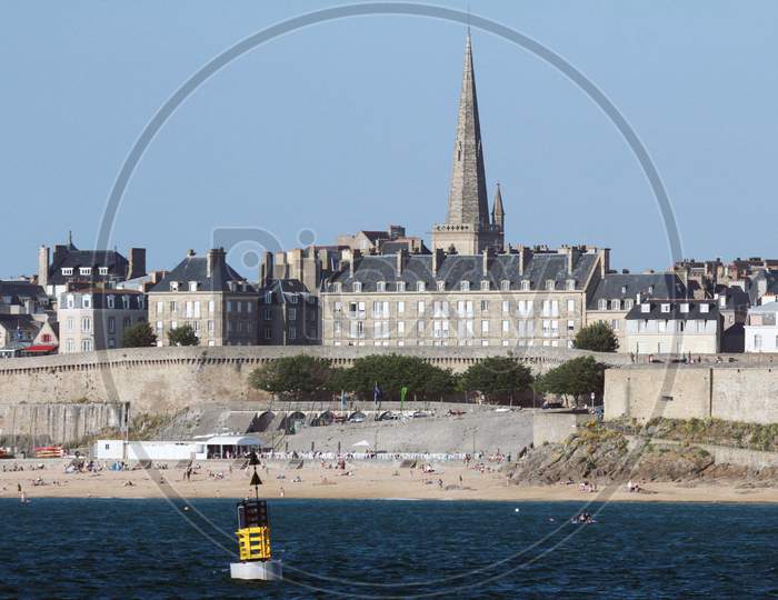 View of walled city of St Malo