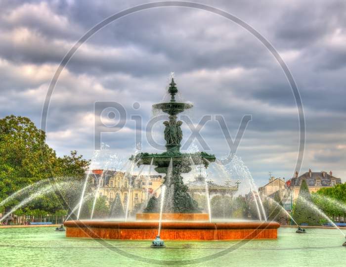 Fountain In Jardin Du Mail Of Angers - France
