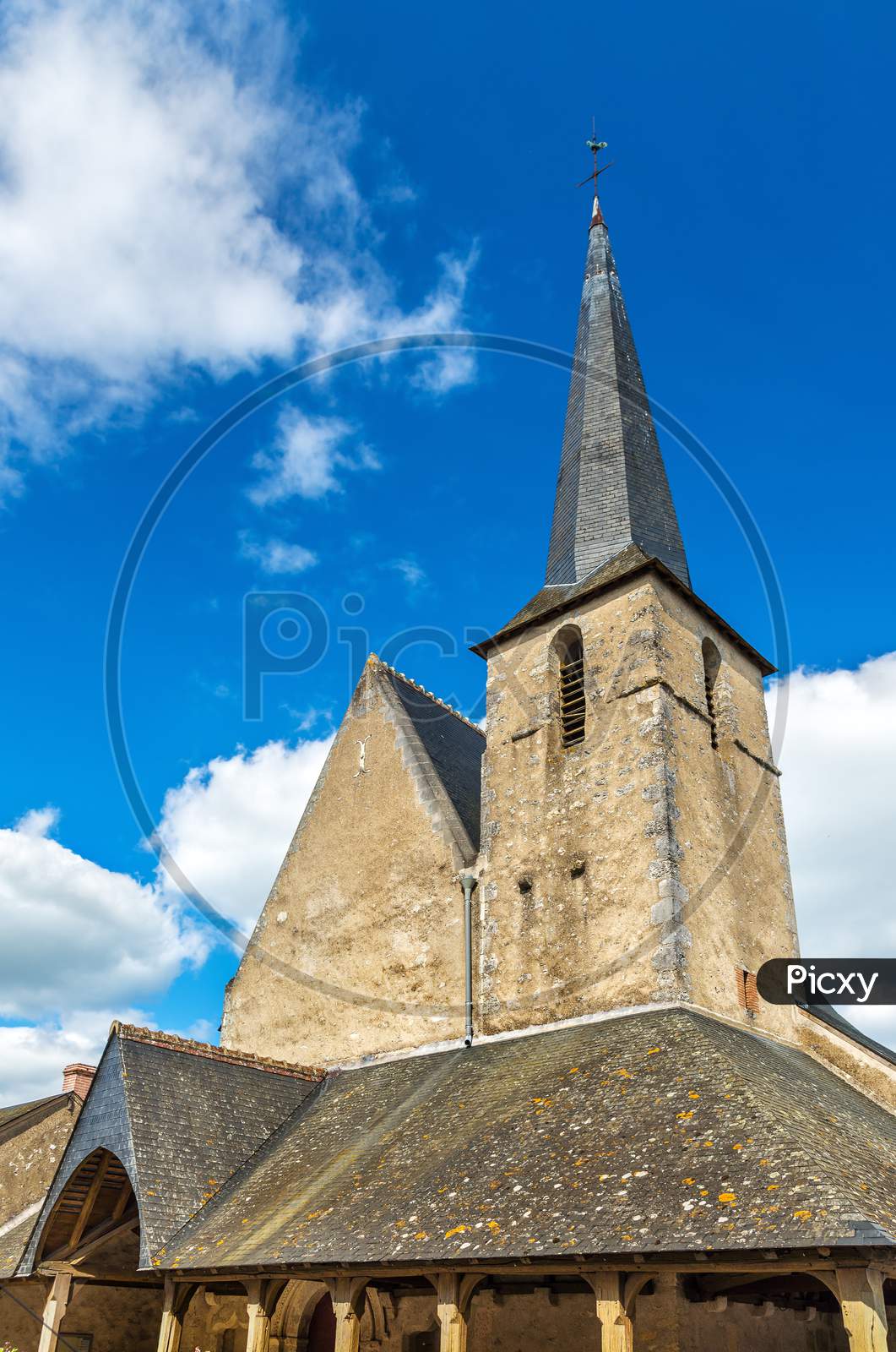 Saint Etienne Church In Cheverny Near The Castle. France