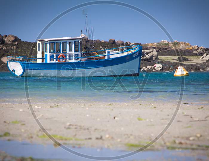 A Boat on the Shore at Chausey, Normandy, France