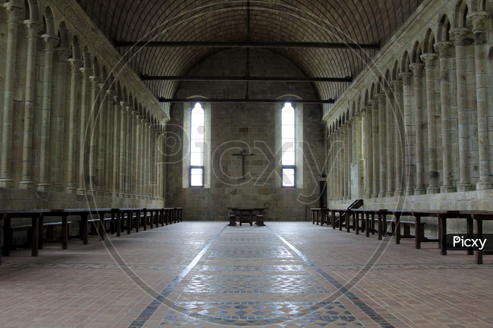 Inside View of Mont-Saint-Michel, Normandy, France