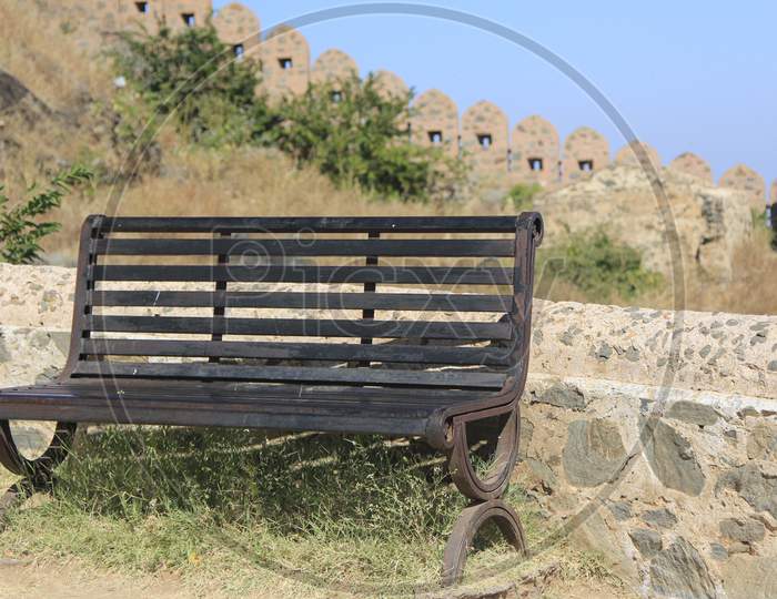 Empty Bench in Kumbhalgarh Fort, Rajasthan, India